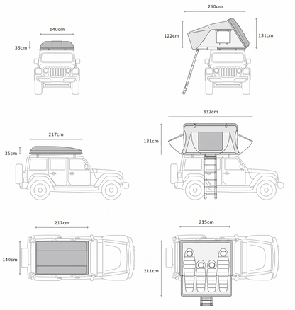 Tetősátor iKamper Skycamp 4.0 Quad